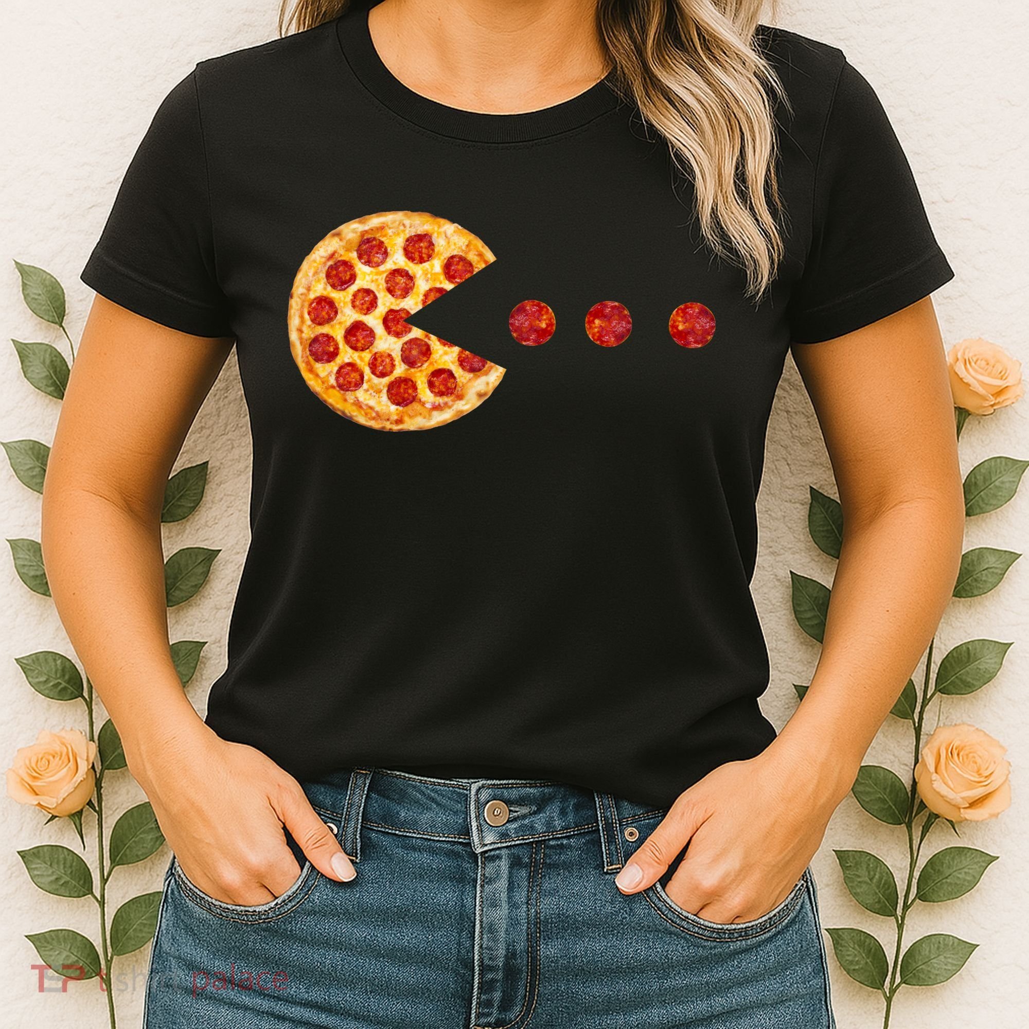 Classic Retro Pizza Lover Video Game Women's T-Shirt