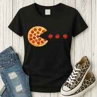 Classic Retro Pizza Lover Video Game Women's T-Shirt thumb 3