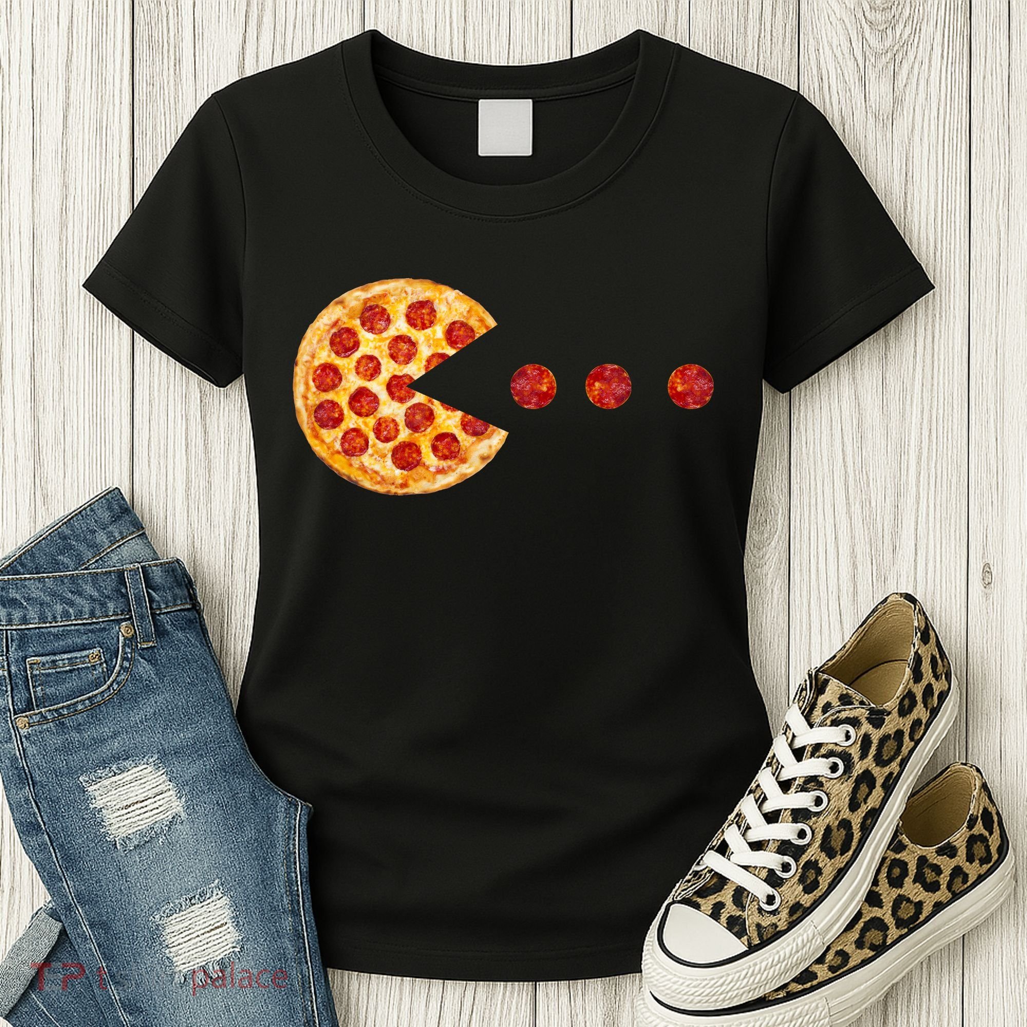 Classic Retro Pizza Lover Video Game Women's T-Shirt
