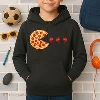 Classic Retro Pizza Lover Video Game Kids Hoodie thumb 2
