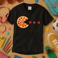 Classic Retro Pizza Lover Video Game Kids T-Shirt thumb 3