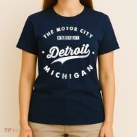 Classic Retro Vintage Detroit Michigan Motor City T-Shirt thumb 4
