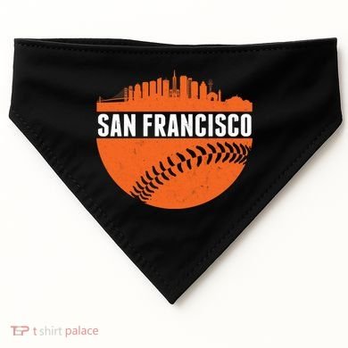 Classic San Francisco Skyline Baseball USA-Made Doggie Bandana
