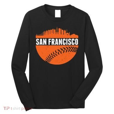 Classic San Francisco Skyline Baseball Long Sleeve Shirt