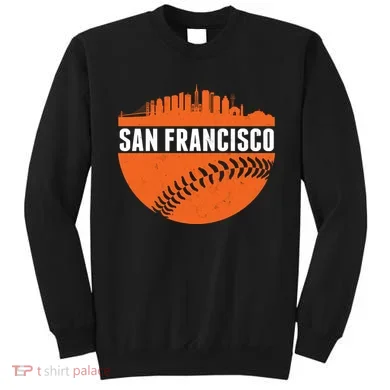 Classic San Francisco Skyline Baseball Sweatshirt