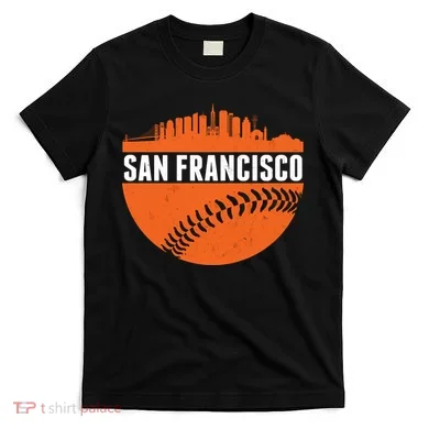 Classic San Francisco Skyline Baseball T-Shirt