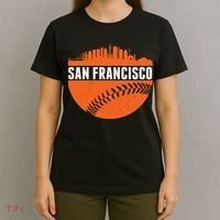 Classic San Francisco Skyline Baseball T-Shirt thumb 4