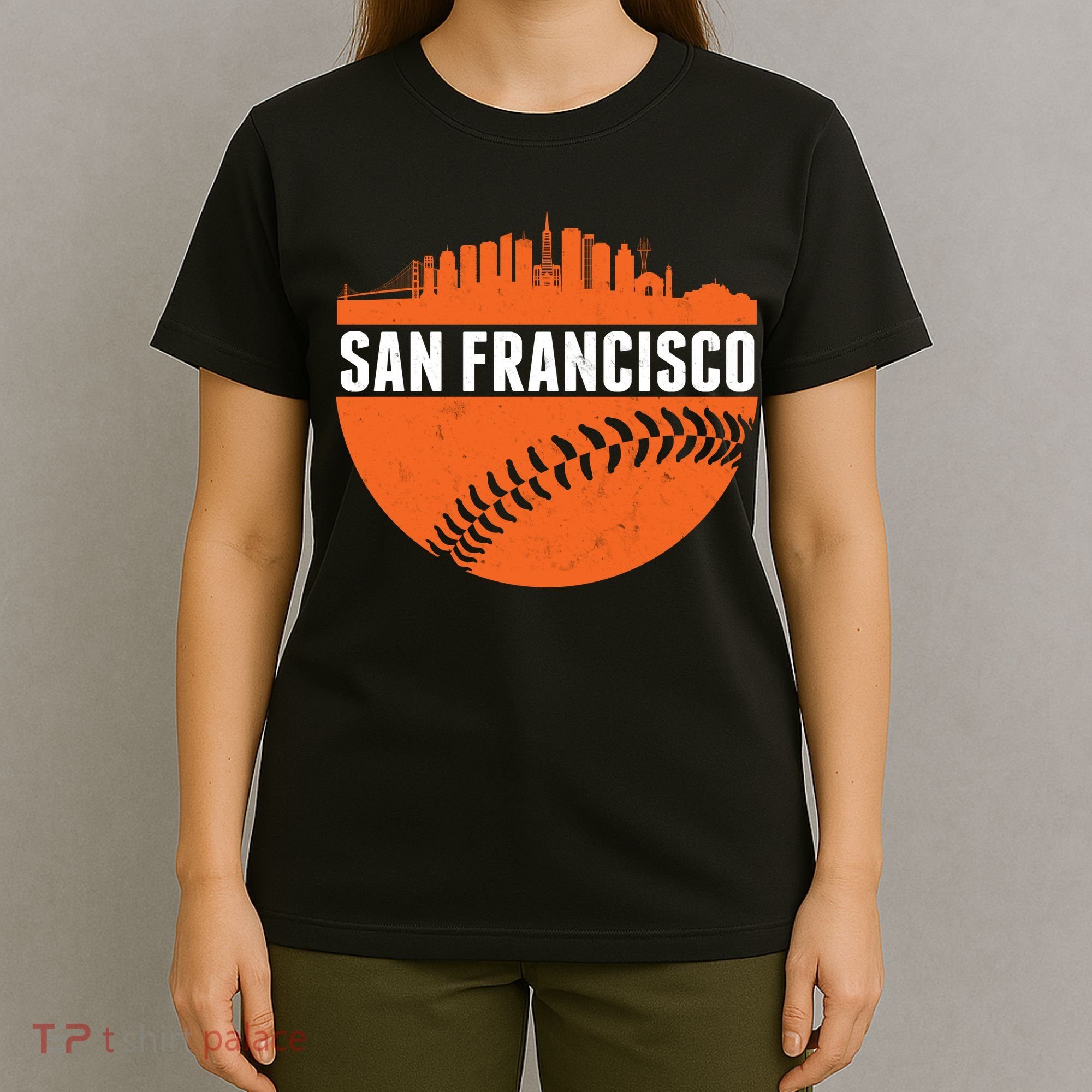 Classic San Francisco Skyline Baseball T-Shirt