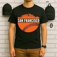 Classic San Francisco Skyline Baseball T-Shirt thumb 6