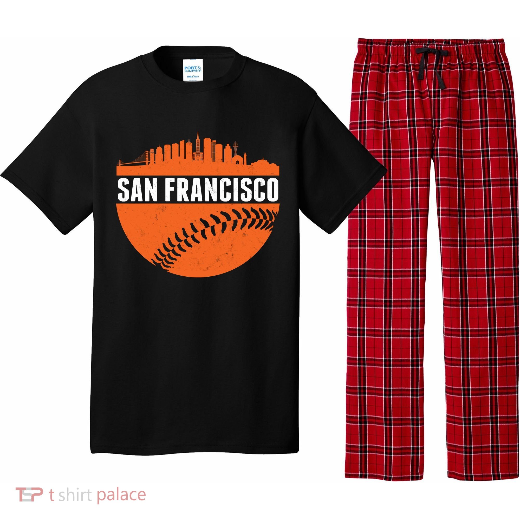 Classic San Francisco Skyline Baseball Pajama Set