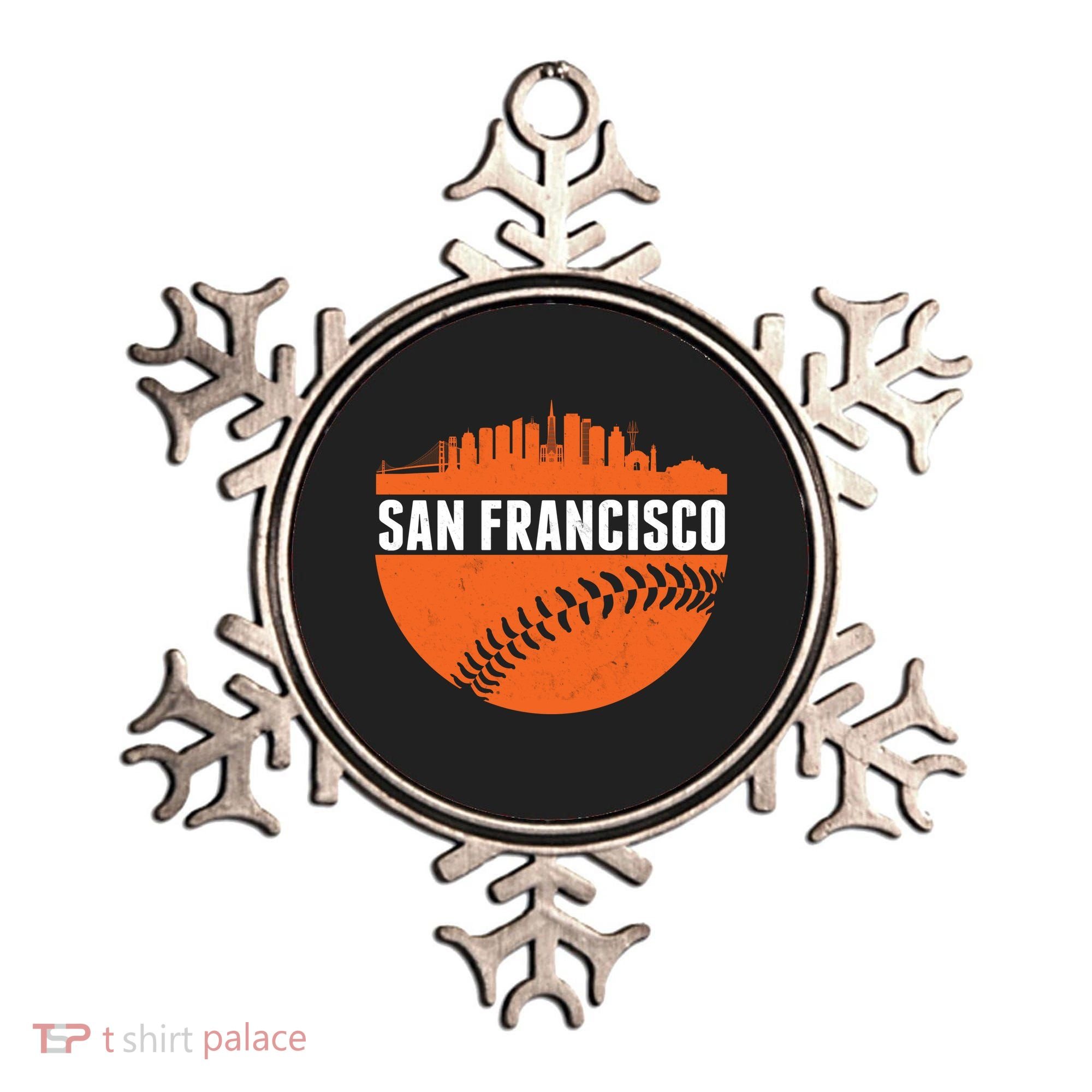 Classic San Francisco Skyline Baseball Ornament