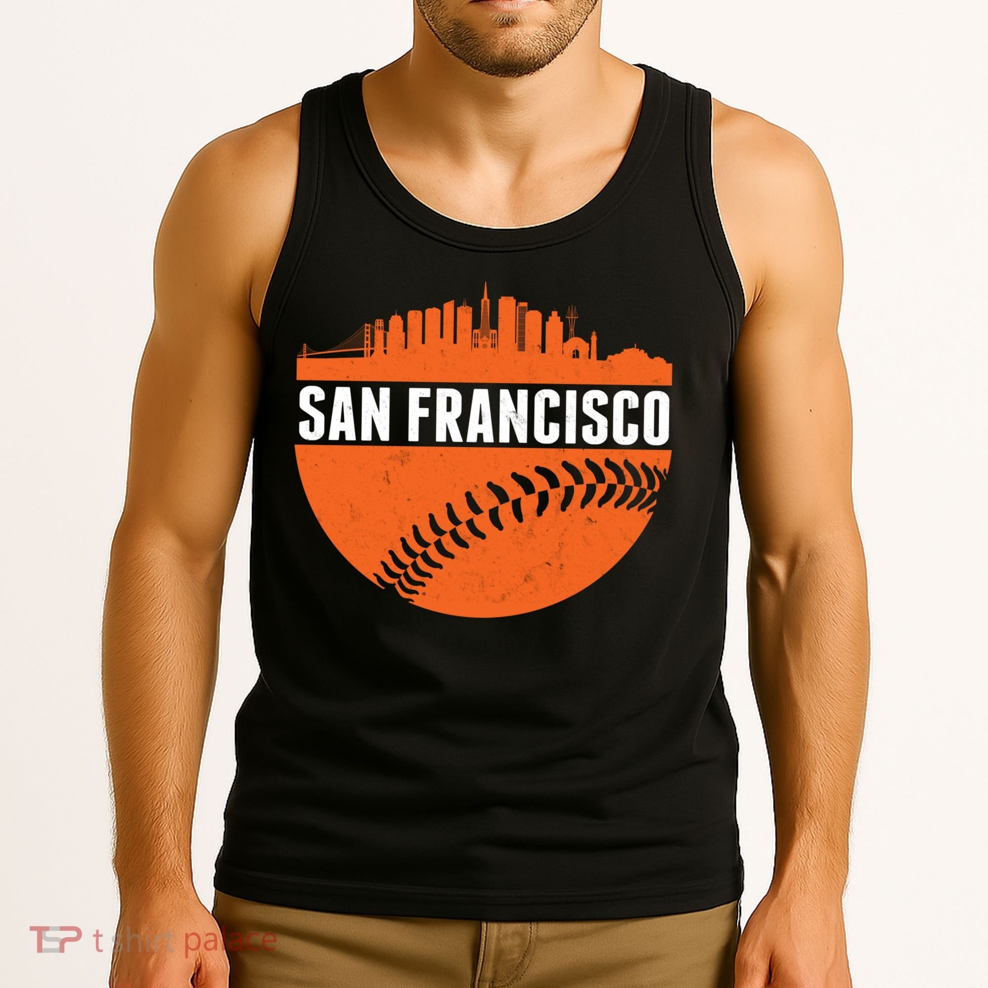 Classic San Francisco Skyline Baseball Tank Top