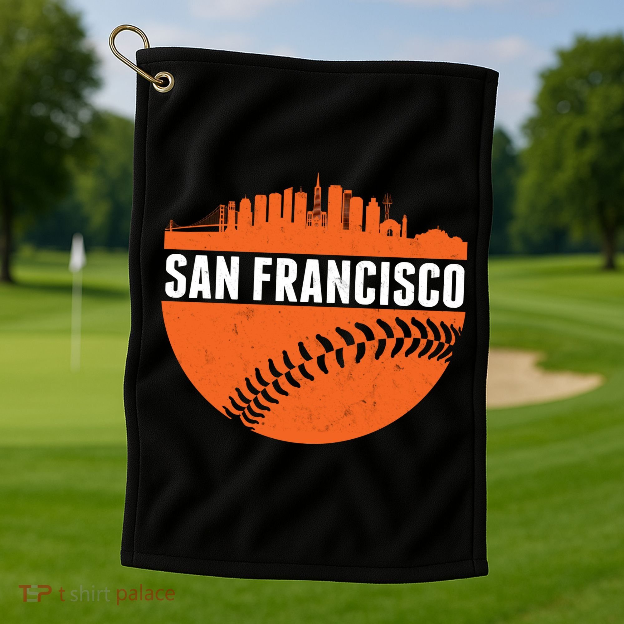 Classic San Francisco Skyline Baseball Golf Towel