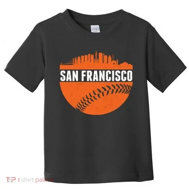 Classic San Francisco Skyline Baseball Toddler T-Shirt