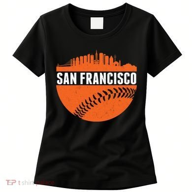 Classic San Francisco Skyline Baseball Women's T-Shirt