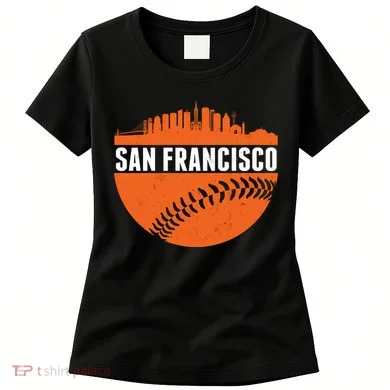 Classic San Francisco Skyline Baseball Women's T-Shirt