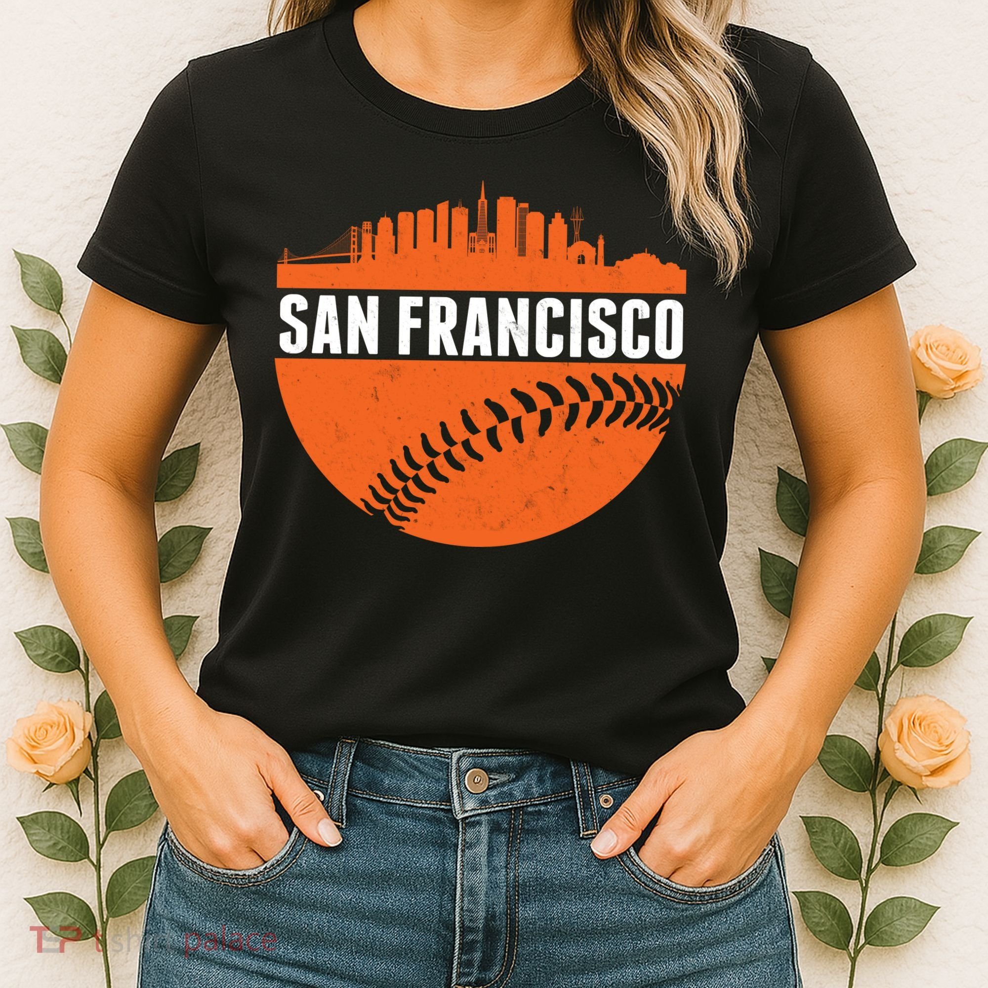 Classic San Francisco Skyline Baseball Women's T-Shirt