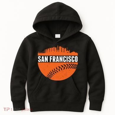 Classic San Francisco Skyline Baseball Kids Hoodie
