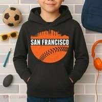 Classic San Francisco Skyline Baseball Kids Hoodie thumb 2