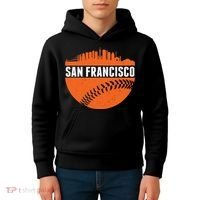Classic San Francisco Skyline Baseball Kids Hoodie thumb 4