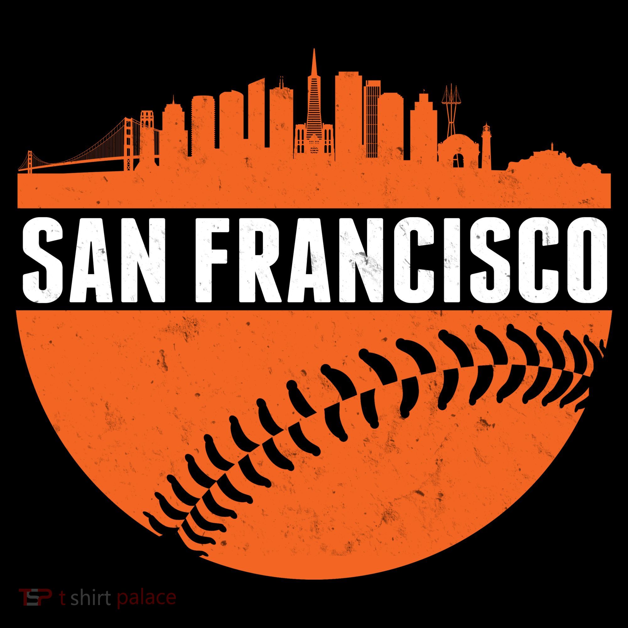Classic San Francisco Skyline Baseball Kids Long Sleeve Shirt