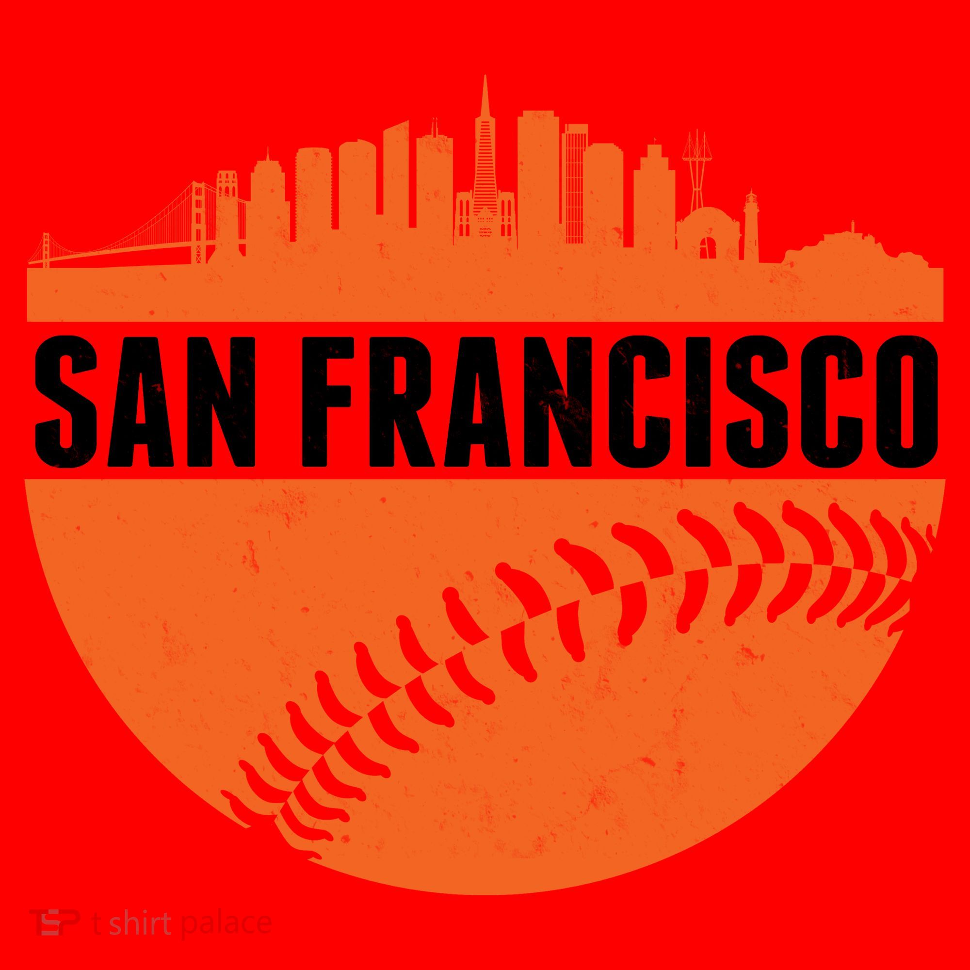 Classic San Francisco Skyline Baseball Santa Hat