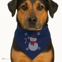 Classic Snowman Ugly Christmas USA-Made Doggie Bandana thumb 1
