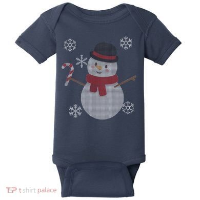 Classic Snowman Ugly Christmas Baby Bodysuit