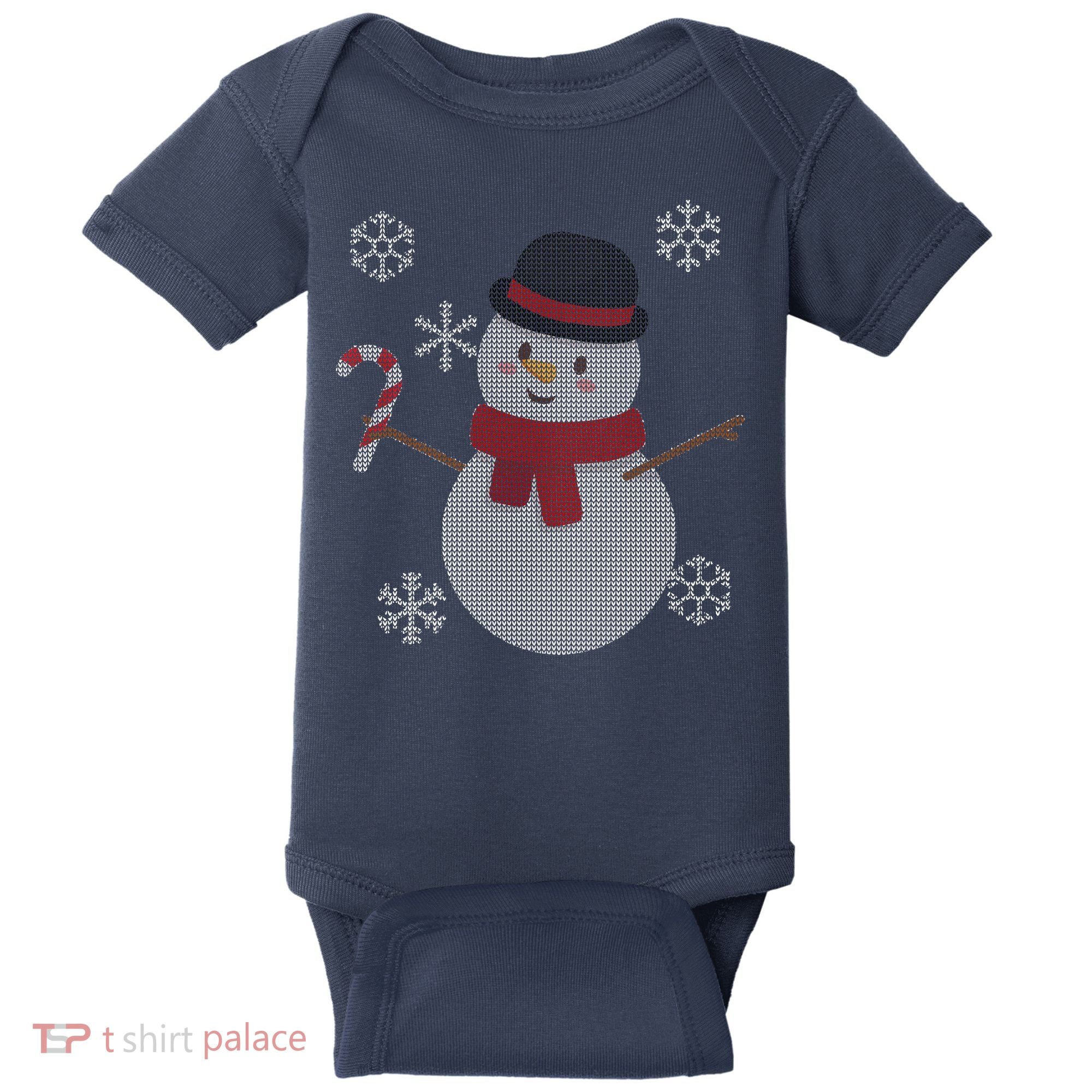 Classic Snowman Ugly Christmas Baby Bodysuit