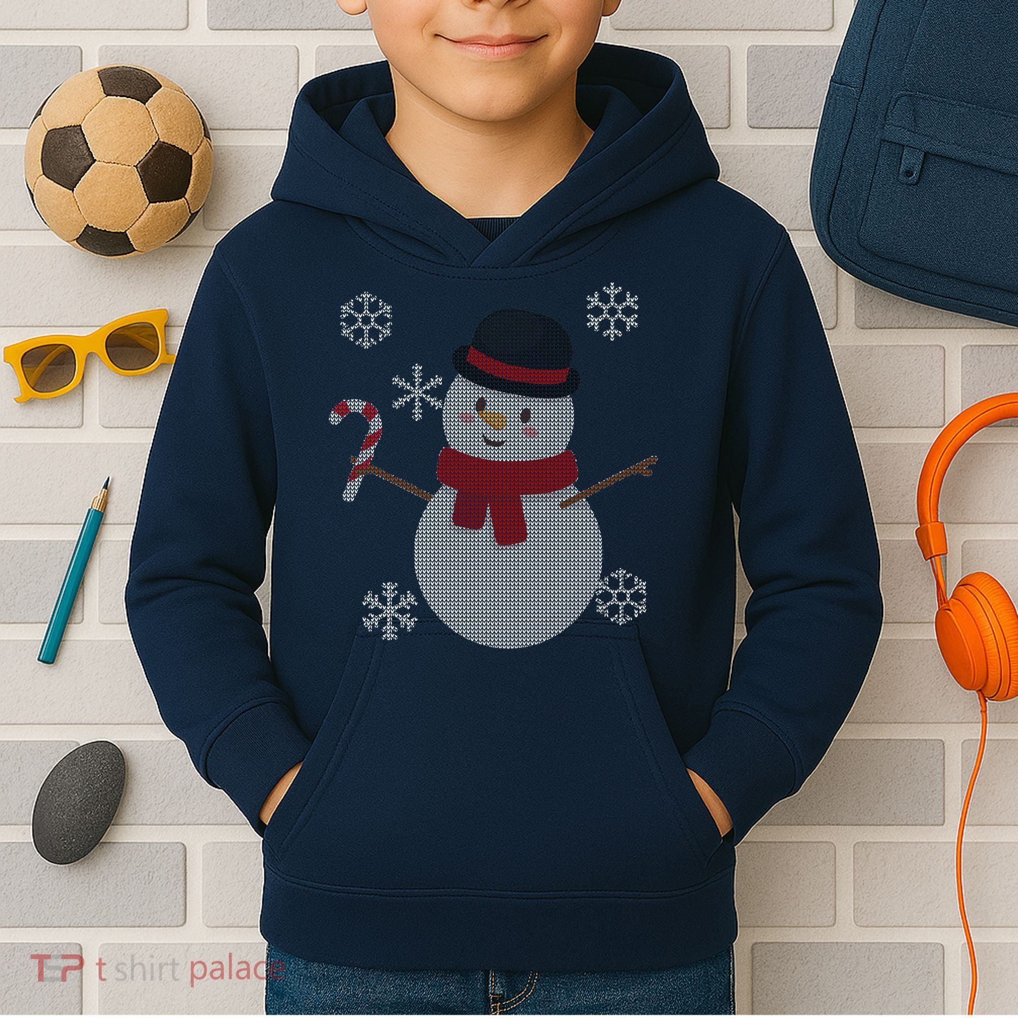 Classic Snowman Ugly Christmas Kids Hoodie