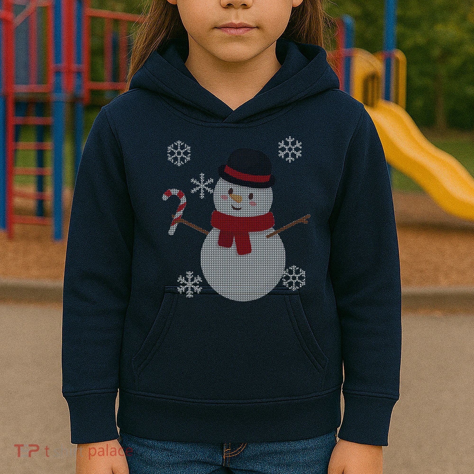 Classic Snowman Ugly Christmas Kids Hoodie