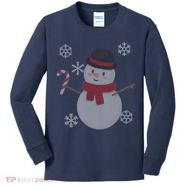 Classic Snowman Ugly Christmas Kids Long Sleeve Shirt