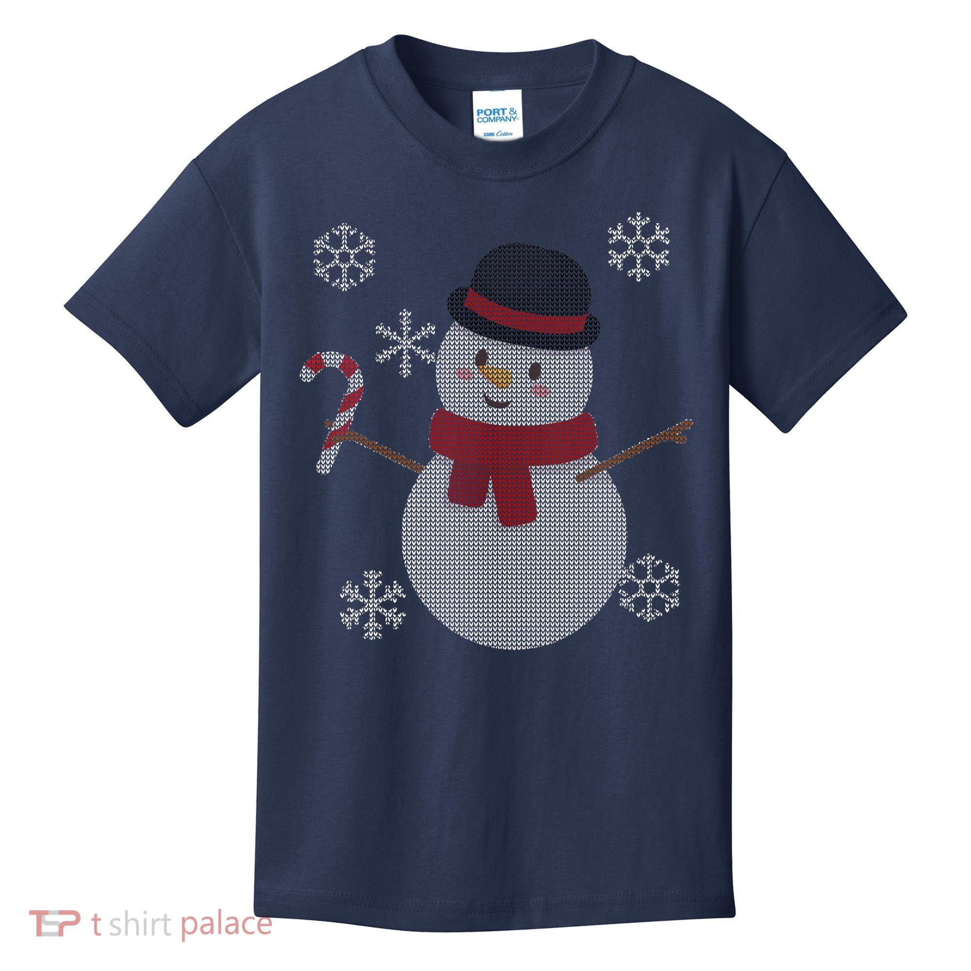 Classic Snowman Ugly Christmas Kids T-Shirt