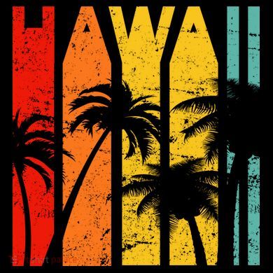 Classic Tropical Hawaii Flat Bill Trucker Hat