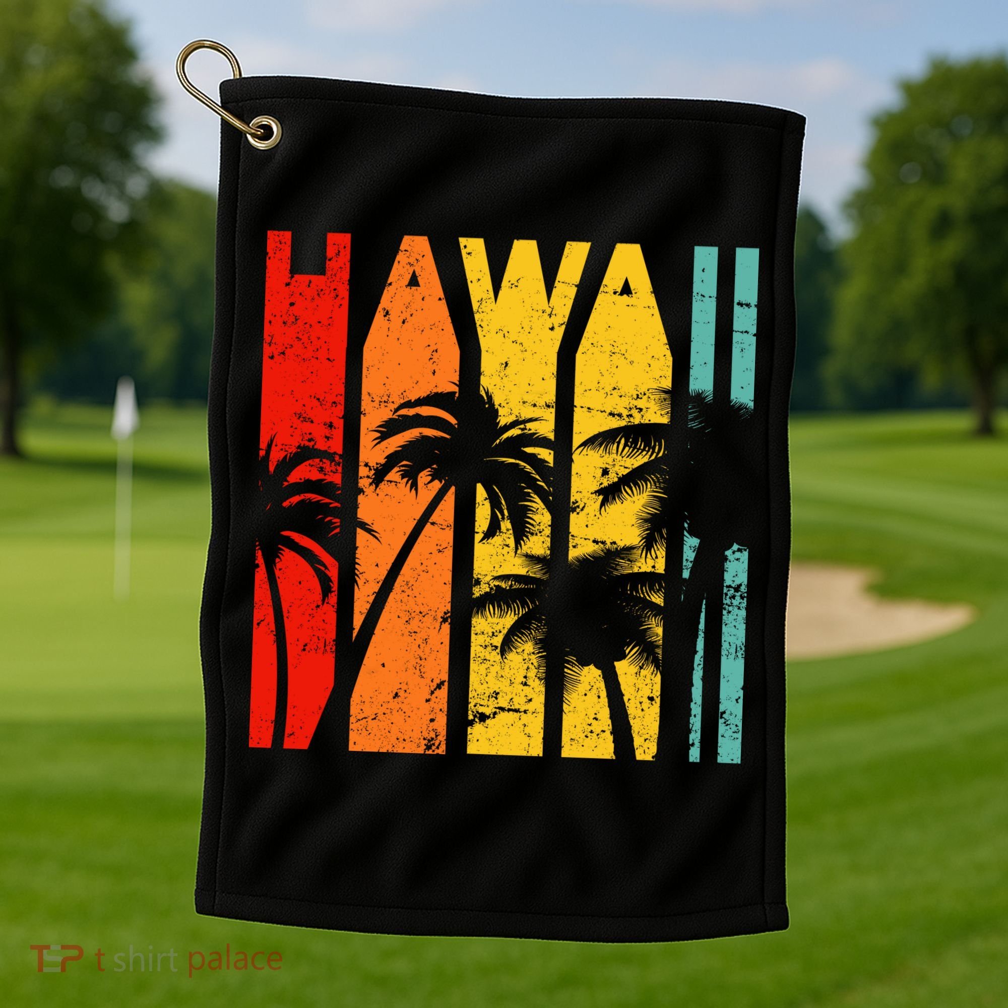 Classic Tropical Hawaii Golf Towel