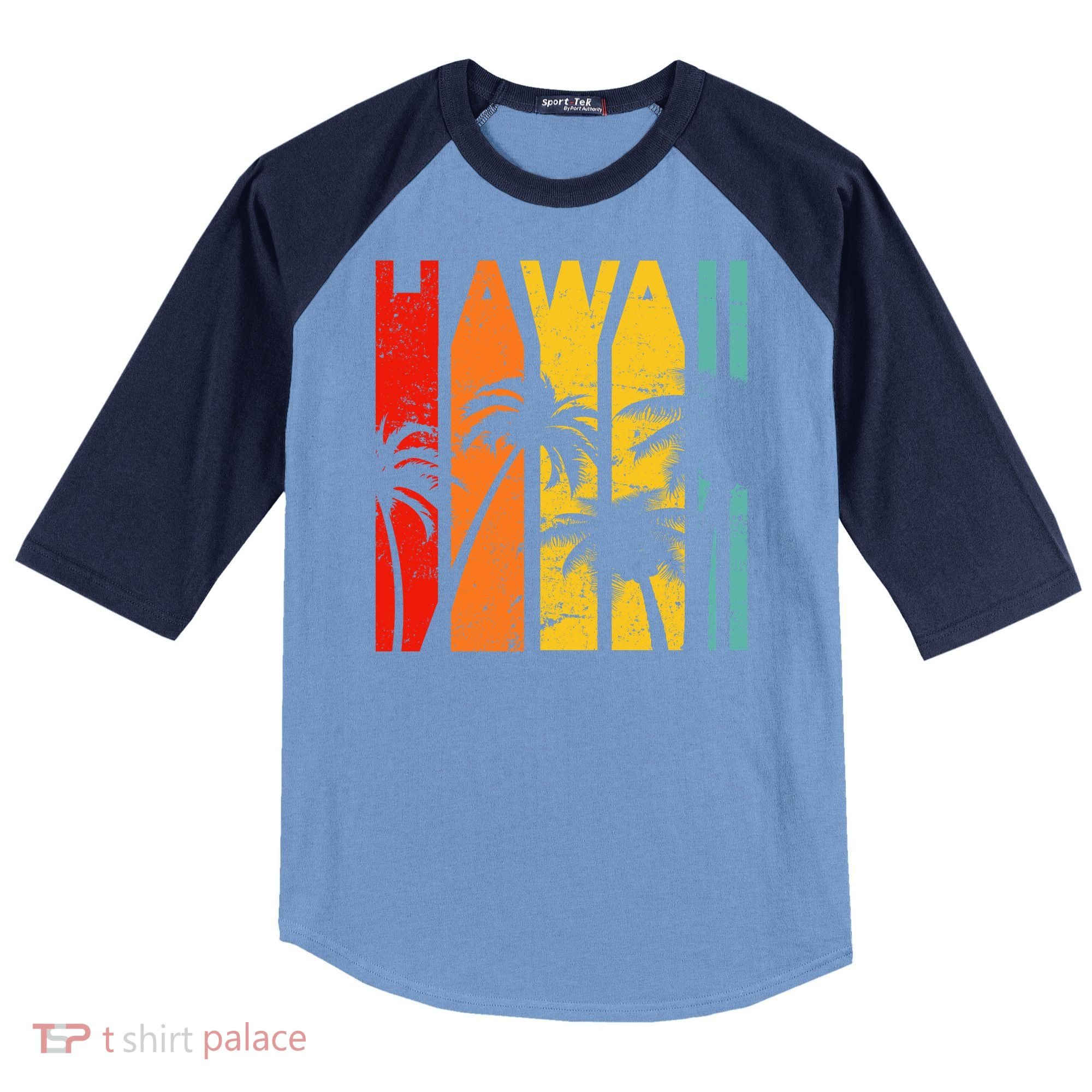 Classic Tropical Hawaii Raglan Baseball Sleeve Shirt