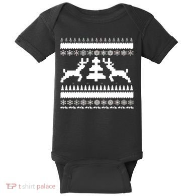 Classic Ugly Christmas Sweater Baby Bodysuit