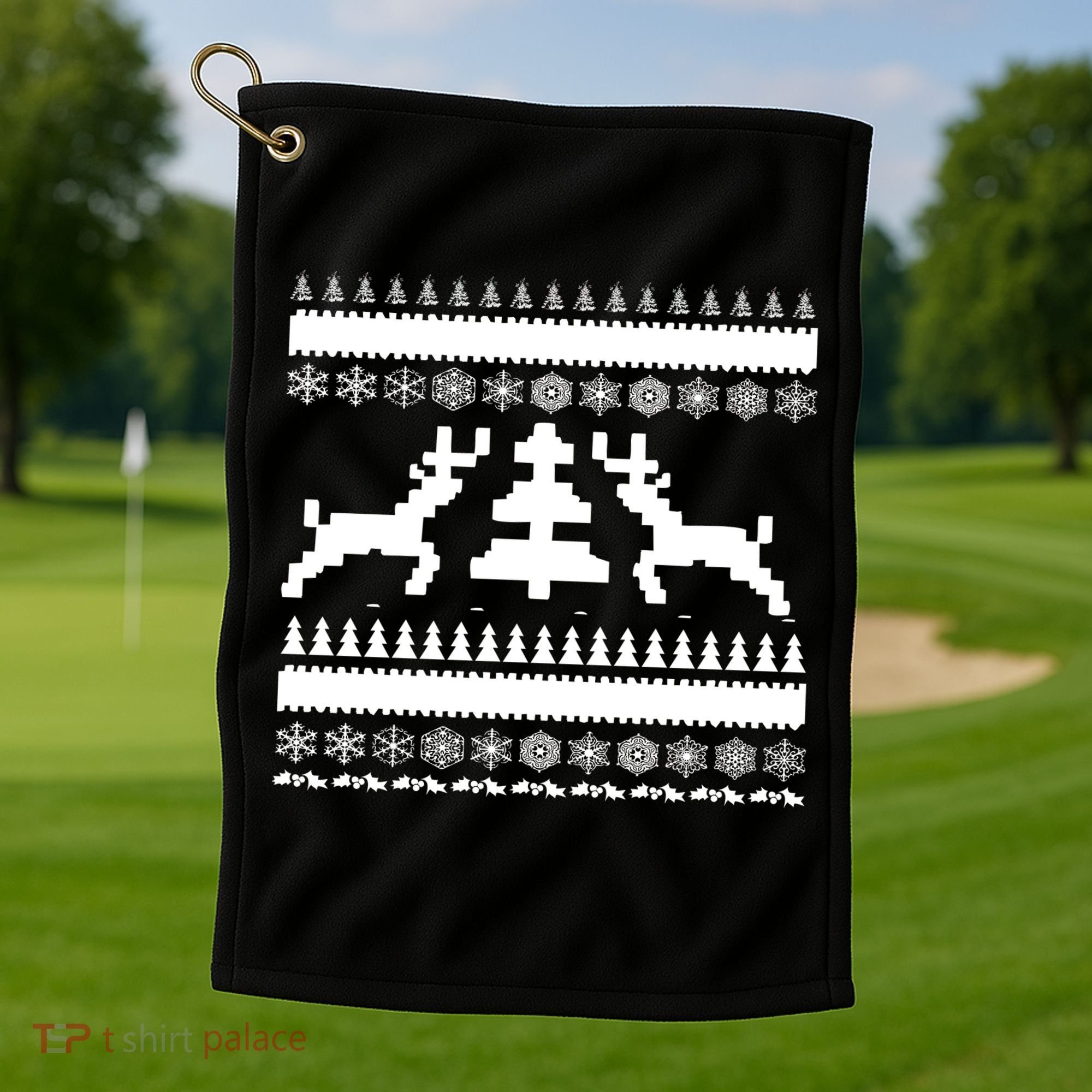 Classic Ugly Christmas Sweater Golf Towel