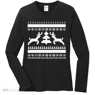Classic Ugly Christmas Sweater Women's Long Sleeve Shirt