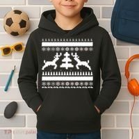 Classic Ugly Christmas Sweater Kids Hoodie thumb 2