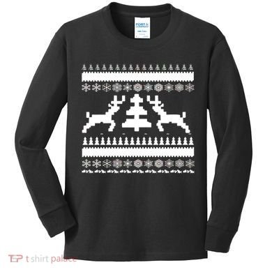 Classic Ugly Christmas Sweater Kids Long Sleeve Shirt