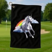 Classic Unicorn Rainbow Golf Towel thumb 1