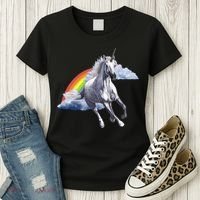 Classic Unicorn Rainbow Women's T-Shirt thumb 3
