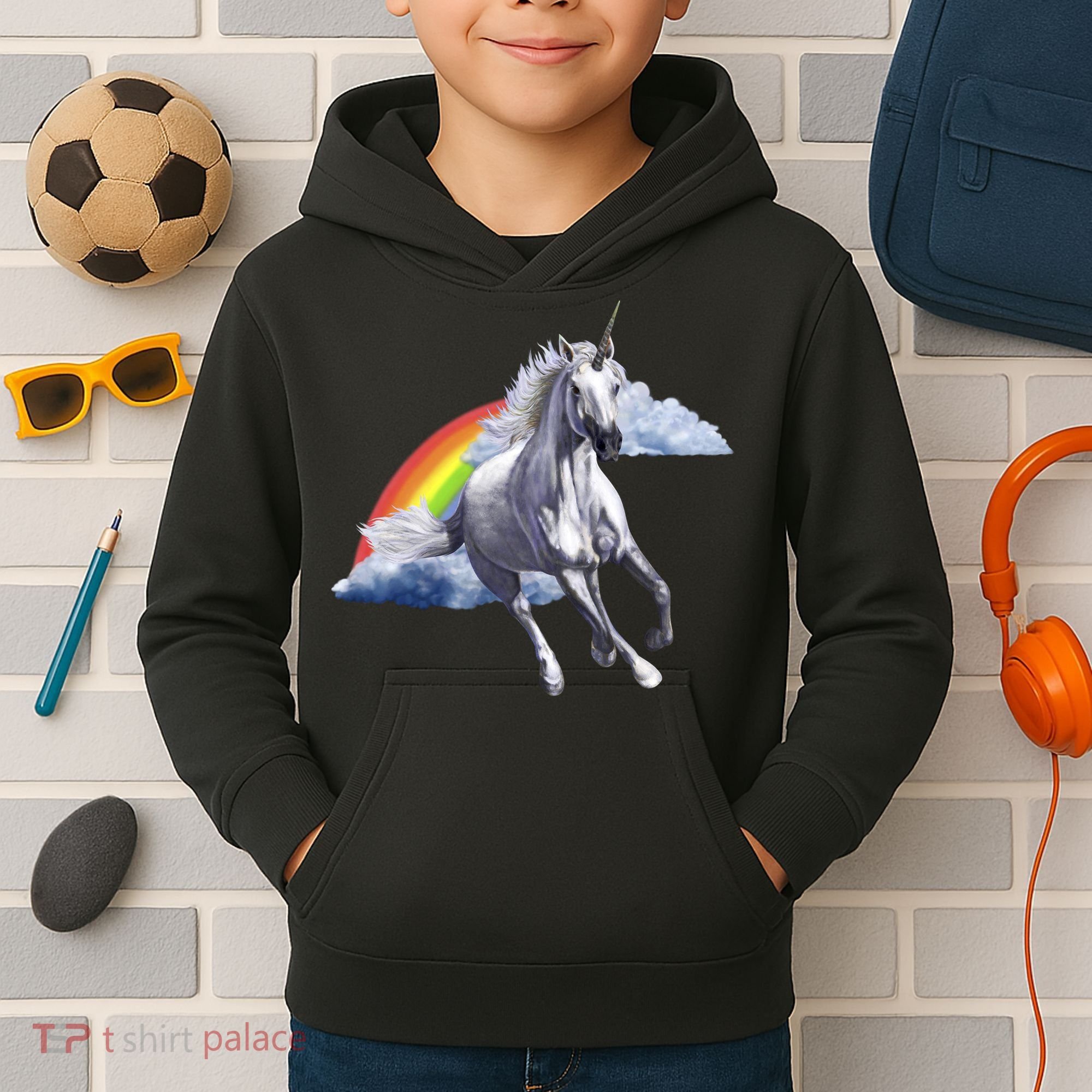 Classic Unicorn Rainbow Kids Hoodie