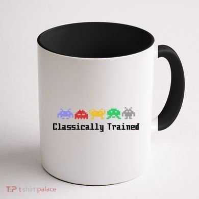 Classically Trained 80's Video Game Aliens Coffee Mug back