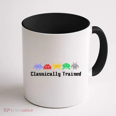 Classically Trained 80's Video Game Aliens Coffee Mug back