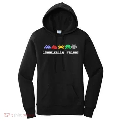 Classically Trained 80's Video Game Aliens Women's Hoodie