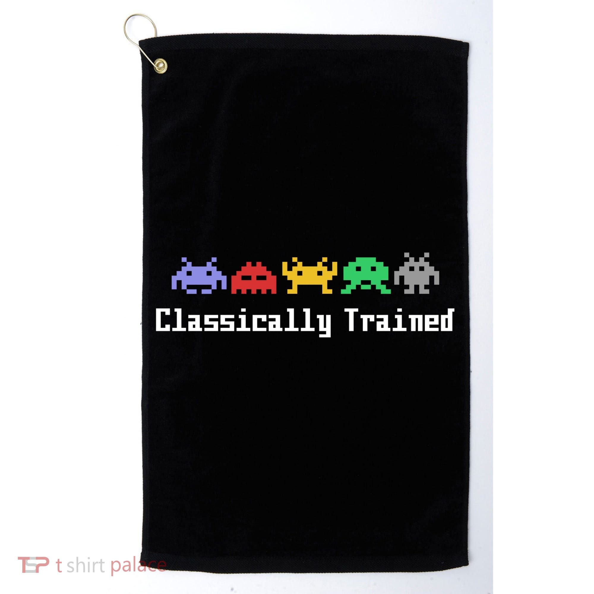 Classically Trained 80's Video Game Aliens Golf Towel