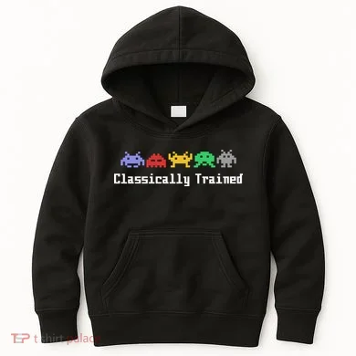 Classically Trained 80's Video Game Aliens Kids Hoodie