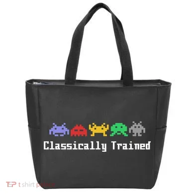 Classically Trained 80's Video Game Aliens Tote Bag